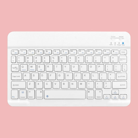 Universal Ultra-Thin Portable Bluetooth Keyboard For Tablet Phones, Size:10 inch(White Keyboard) - Universal Keyboard by PMC Jewellery | Online Shopping South Africa | PMC Jewellery