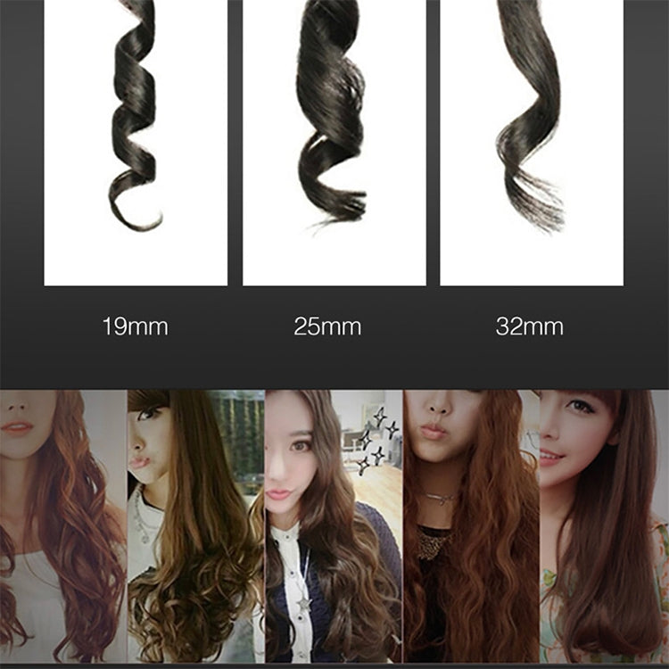 LCD Conical Curling Iron Single Tube Ceramic Glaze Pear Flower Cone, Size:32mm EU - free shipping - PMC TechLife - Order now!