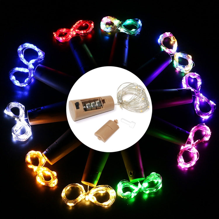 10 PCS LED Wine Bottle Cork Copper Wire String Light IP44 Waterproof Holiday Decoration Lamp, Style:2m 20LEDs(Blue Light) - Holiday Lights by PMC Jewellery | Online Shopping South Africa | PMC Jewellery | Buy Now Pay Later Mobicred