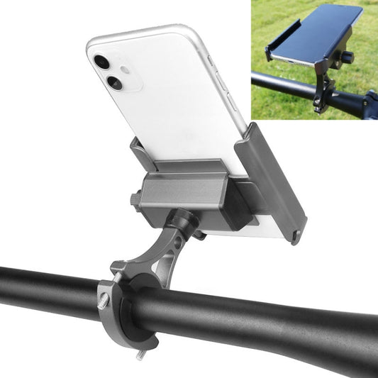 CYCLINGBOX Aluminum Alloy Mobile Phone Holder Bicycle Riding Takeaway Rotatable Metal Mobile Phone Bracket, Style:Handlebar Installation(Titanium) - Holders by CYCLINGBOX | Online Shopping South Africa | PMC Jewellery | Buy Now Pay Later Mobicred