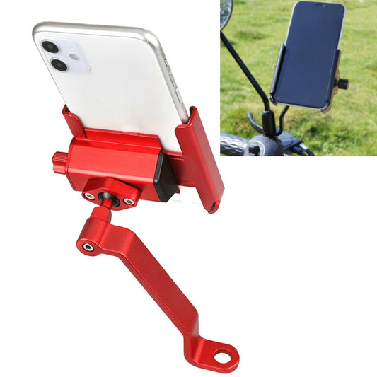 CYCLINGBOX Aluminum Alloy Mobile Phone Holder Bicycle Riding Takeaway Rotatable Metal Mobile Phone Bracket, Style:Rearview Mirror Installation(Red) - Holders by CYCLINGBOX | Online Shopping South Africa | PMC Jewellery | Buy Now Pay Later Mobicred