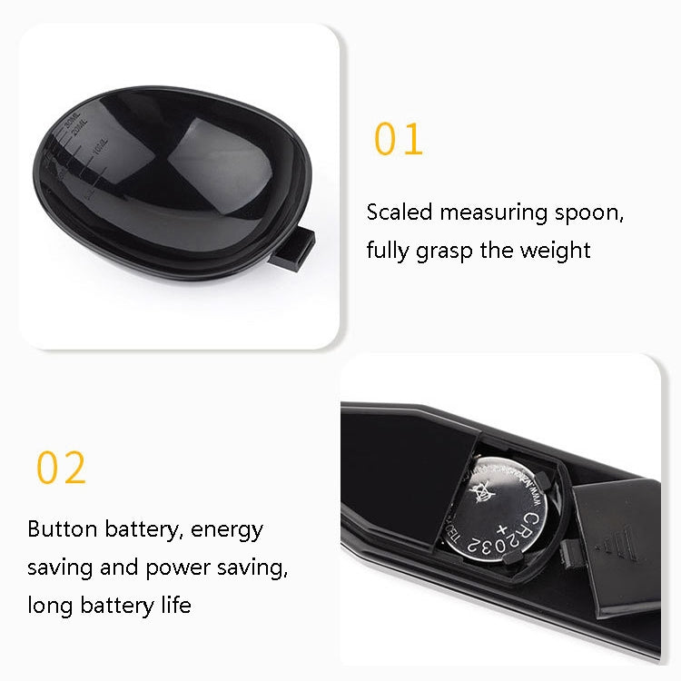 ABS Electronic Measuring Spoon Spoon Weighing Measuring Tool, Specification: 500g/0.1g, Colour: Black - Kitchen Scales by PMc TechLife | Online Shopping South Africa | PMc TechLife | Buy Now Pay Later Mobicred