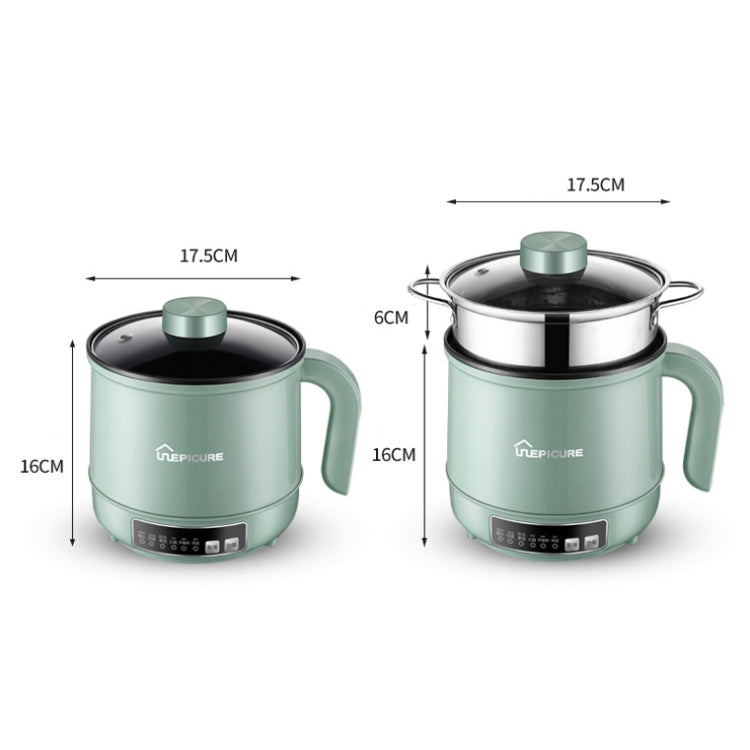Multi-Function Electric-Cooker Mini Dormitory Student Cooking Rice Stir Frying Non-Stick Pot, 110V US Plug, Colour: White Manual Style with Steaming Grid(1.7L) - free shipping - PMC TechLife - Order now!