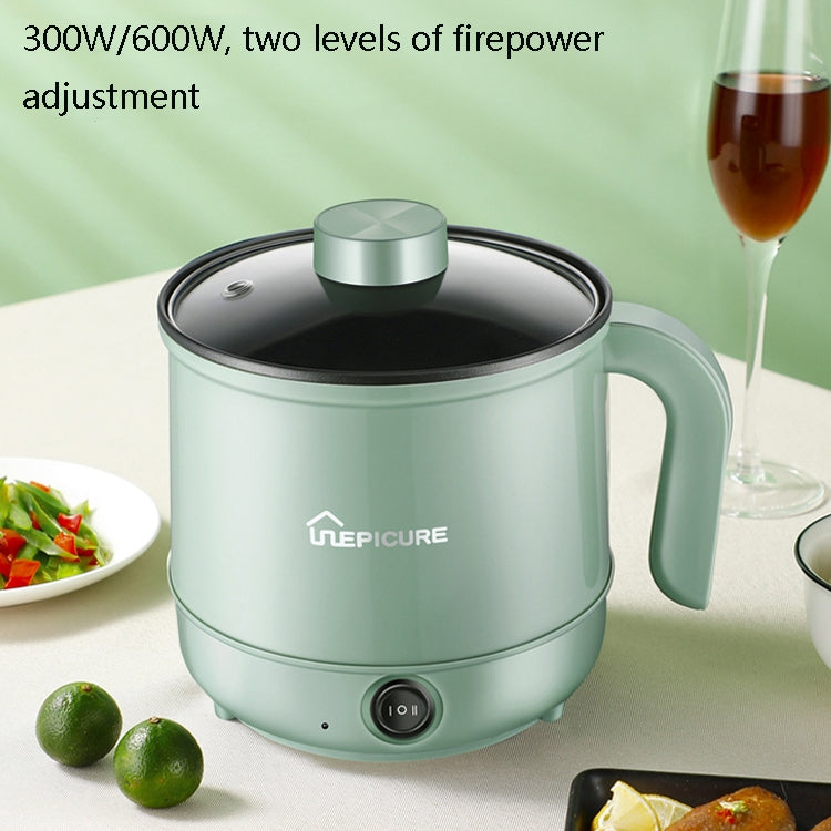 Multi-Function Electric-Cooker Mini Dormitory Student Cooking Rice Stir Frying Non-Stick Pot, 110V US Plug, Colour: White Manual Style with Steaming Grid(1.7L) - free shipping - PMC TechLife - Order now!