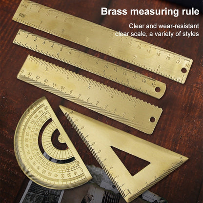 Brass Retro Drawing Ruler Measuring Tools, Model: 0-15cm Ruler - Rulers by PMC Jewellery | Online Shopping South Africa | PMC Jewellery