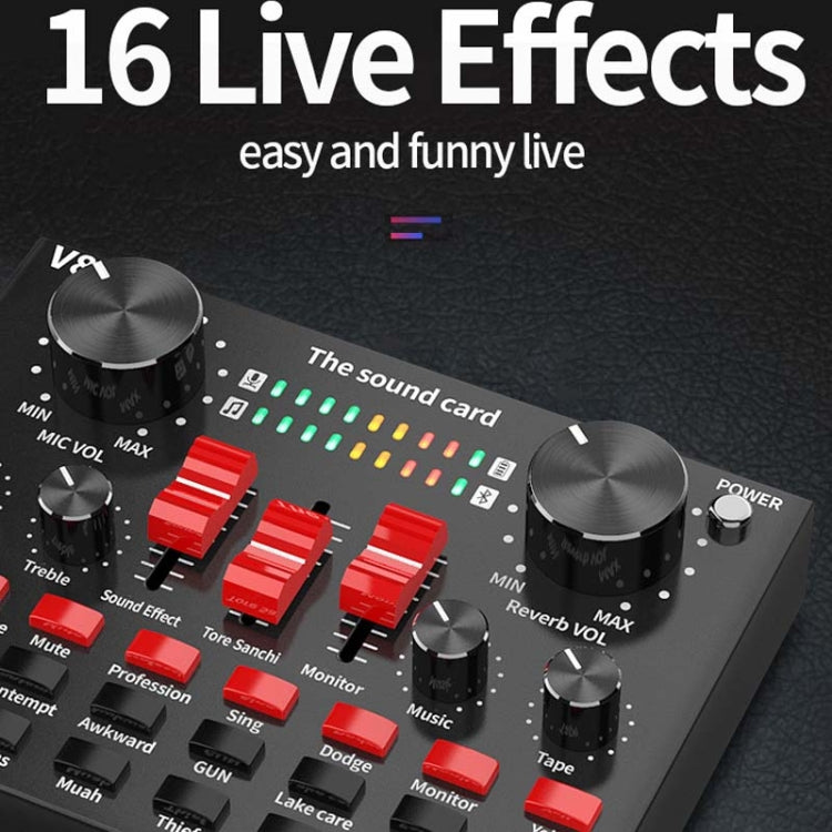 V8S Sound Card Mobile Phone Computer Anchor Live K Song Recording Microphone, Specification: English Version - Microphone by PMC Jewellery | Online Shopping South Africa | PMC Jewellery | Buy Now Pay Later Mobicred