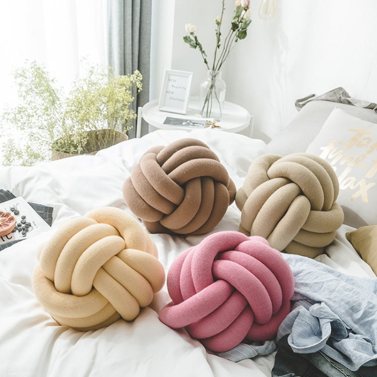 Hand-Made Knotted Ball Pillow, Size: Diameter: 25~30cm(Rose Red) - free shipping - PMC TechLife - Order now!