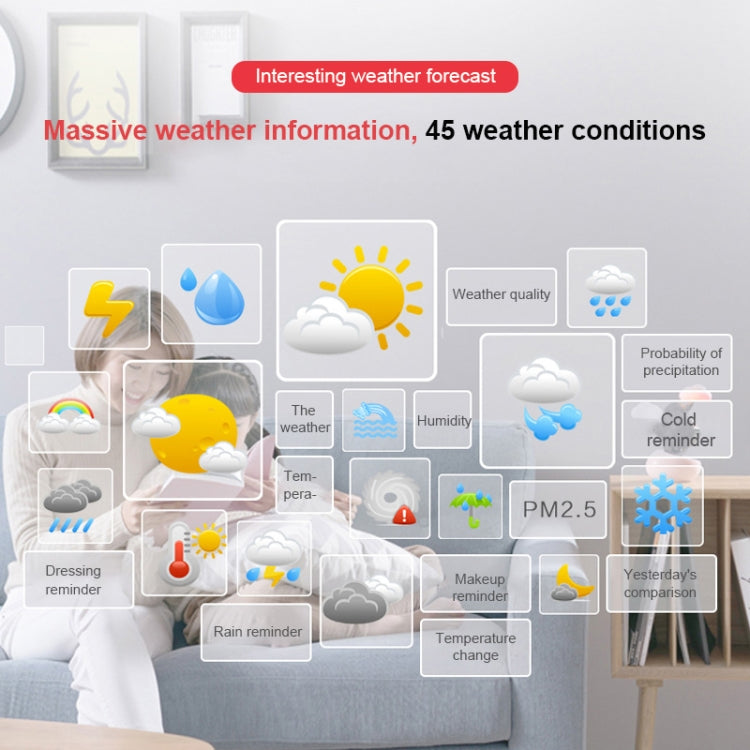 Cloud Weather Time Light Multifunctional Smart Induction Child Wake Up Alarm Clock(White) - Novelty Clock by PMc TechLife | Online Shopping South Africa | PMc TechLife | Buy Now Pay Later Mobicred