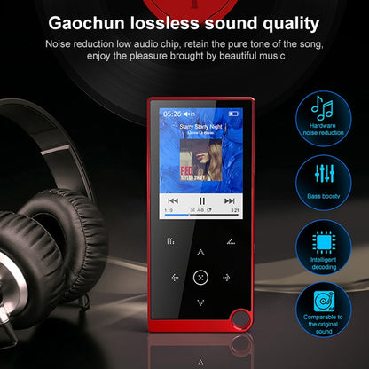 E05 2.4 inch Touch-Button MP4 / MP3 Lossless Music Player, Support E-Book / Alarm Clock / Timer Shutdown, Memory Capacity: 4GB without Bluetooth(Red) - MP4 Player by PMC Jewellery | Online Shopping South Africa | PMC Jewellery