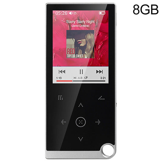 E05 2.4 inch Touch-Button MP4 / MP3 Lossless Music Player, Support E-Book / Alarm Clock / Timer Shutdown, Memory Capacity: 8GB without Bluetooth(Silver Grey) - MP4 Player by PMC Jewellery | Online Shopping South Africa | PMC Jewellery | Buy Now Pay Later Mobicred