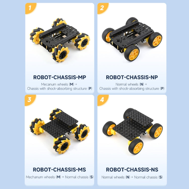 Waveshare Smart Mobile Robot Chassis Kit, Chassis:With Shock-absorbing(Normal Wheels) - Robotics Accessories by Waveshare | Online Shopping South Africa | PMC Jewellery | Buy Now Pay Later Mobicred