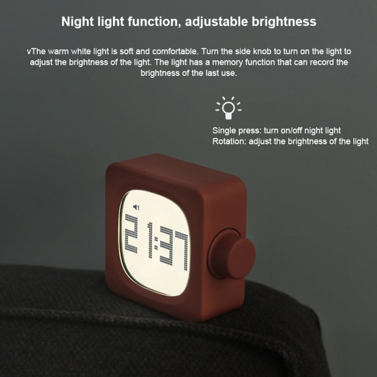 Student Creative Multifunctional Mute Bedside Bedroom Square Alarm Clock(Milky) - Novelty Clock by PMc TechLife | Online Shopping South Africa | PMc TechLife | Buy Now Pay Later Mobicred