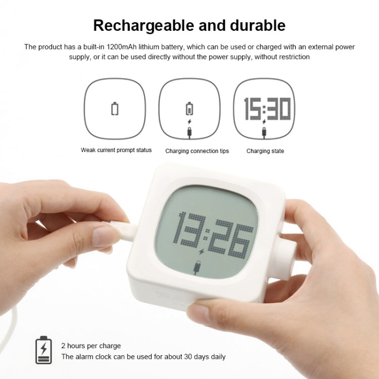 Student Creative Multifunctional Mute Bedside Bedroom Square Alarm Clock(Pea Green) - Novelty Clock by PMc TechLife | Online Shopping South Africa | PMc TechLife | Buy Now Pay Later Mobicred