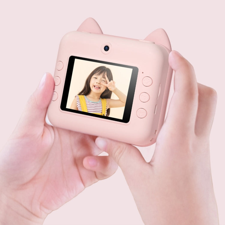 P1 16GB Children Instant Camera 1200W Front And Rear Dual-Lens Mini Print Photographic Digital Camera Toy(Pink Cat) - Children Cameras by PMC Jewellery | Online Shopping South Africa | PMC Jewellery | Buy Now Pay Later Mobicred