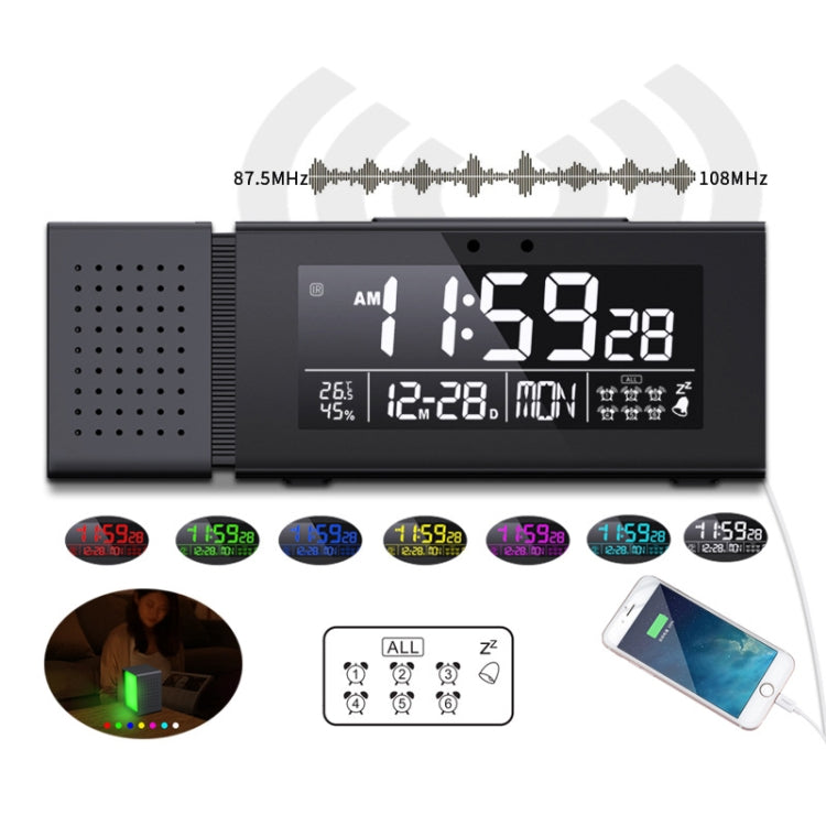 TS-P30 Multifunctional Night Light Alarm Digital Clock with FM Radio & Temperature / Humidity Display & IR Sensor Function(Black) - Alarm Clocks by PMc TechLife | Online Shopping South Africa | PMc TechLife | Buy Now Pay Later Mobicred