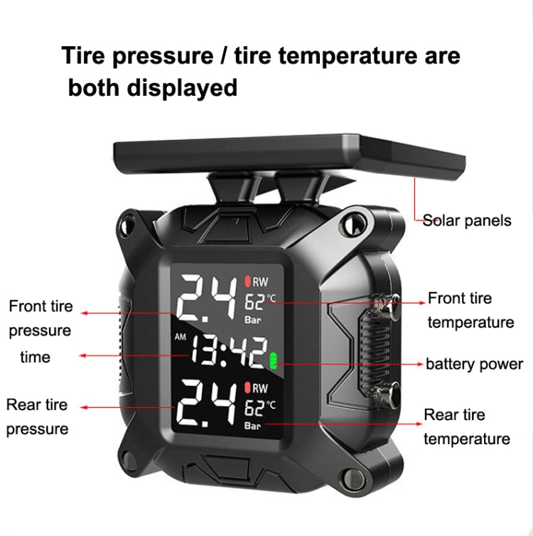 M7 Motorcycle Tire Pressure Monitor Solar Wireless External High-Precision Monitoring Waterproof Detector - Electrical System by PMC Jewellery | Online Shopping South Africa | PMC Jewellery | Buy Now Pay Later Mobicred