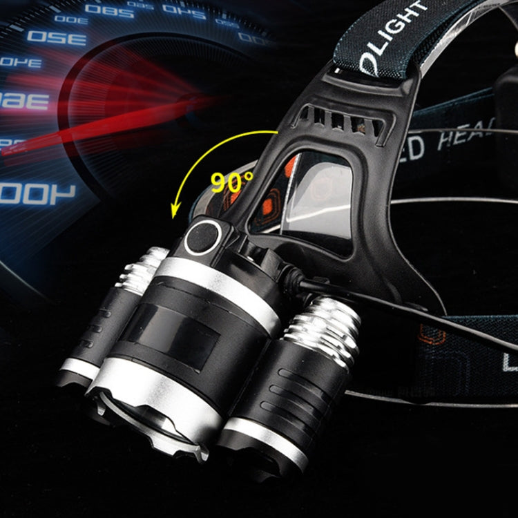 Strong Light Long-Range Rechargeable Three-Head Lamp Outdoor Fishing Lamp Led Head-Mounted Flashlight (3T6 Without Battery) - Headlamp by PMC Jewellery | Online Shopping South Africa | PMC Jewellery | Buy Now Pay Later Mobicred