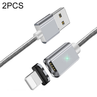 2 PCS ESSAGER Smartphone Fast Charging and Data Transmission Magnetic Cable with 8 Pin Magnetic Head, Cable Length: 2m(Silver) - Charging Cable & Head by PMC Jewellery | Online Shopping South Africa | PMC Jewellery | Buy Now Pay Later Mobicred