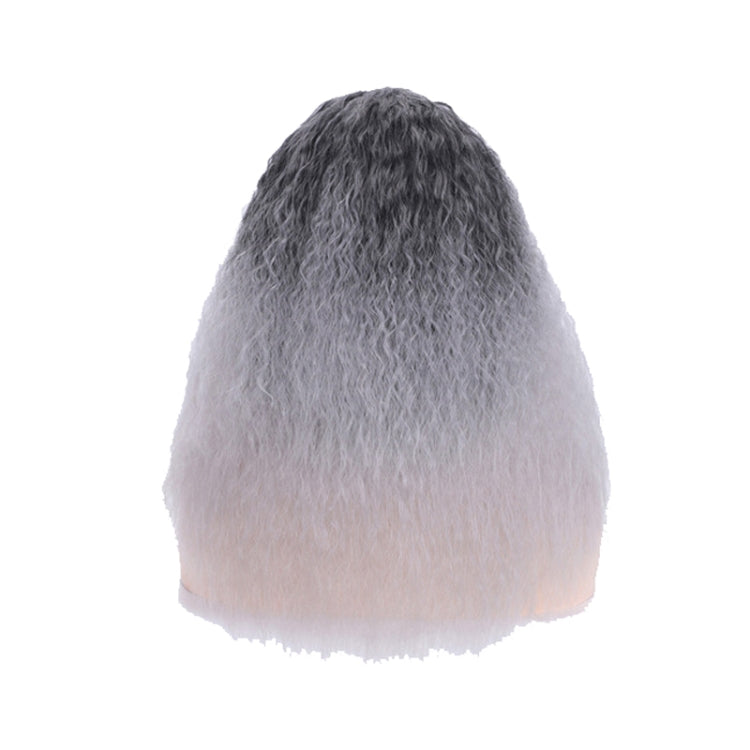 Matte Realistic Corn Perm Long Curly Hair Woolen Volume Wig Headgear(Black Gradient Milky Gray) - free shipping - PMC TechLife - Order now!