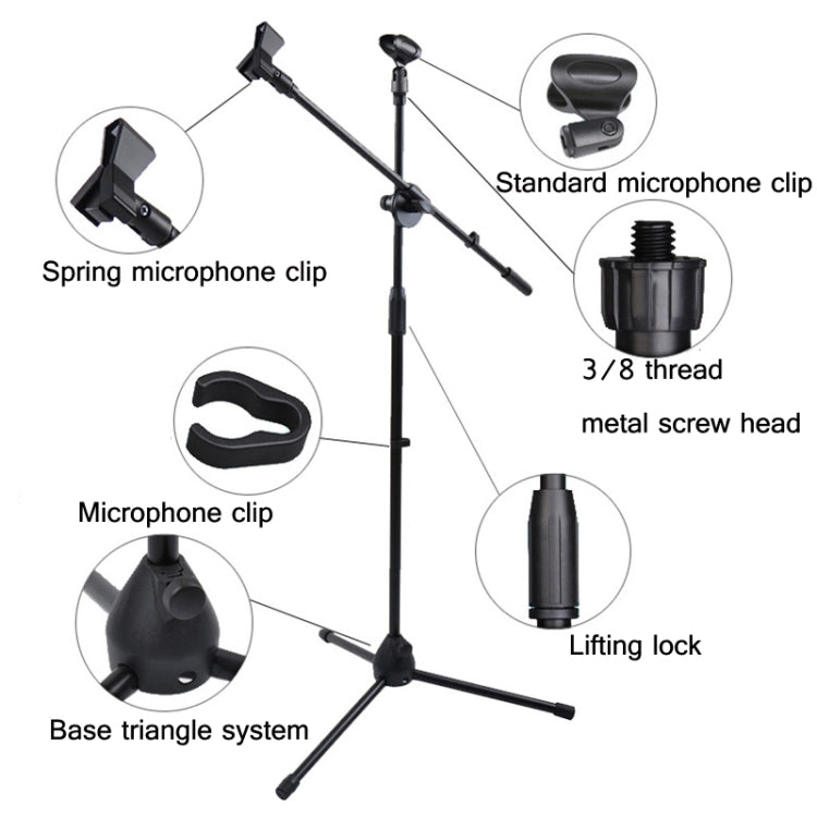 ML03  Live Microphone Lift Stand Floor Microphone Stand Stage Performance Vertical Tripod - Stand by PMC TechLife | Online Shopping South Africa | PMC TechLife