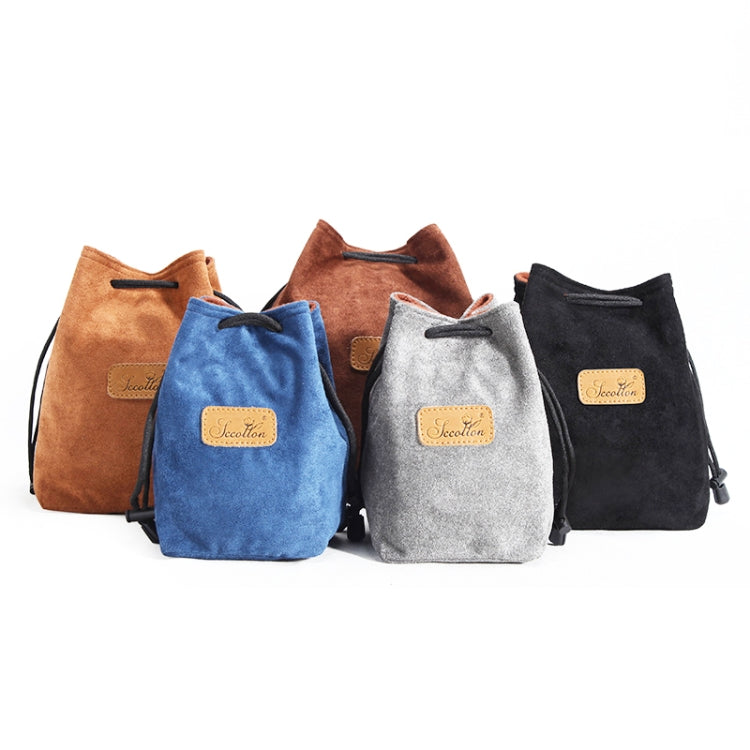 S.C.COTTON Liner Shockproof Digital Protection Portable SLR Lens Bag Micro Single Camera Bag Square Gray L - Lens Bag by S.C.COTTON | Online Shopping South Africa | PMC TechLife | Buy Now Pay Later Mobicred