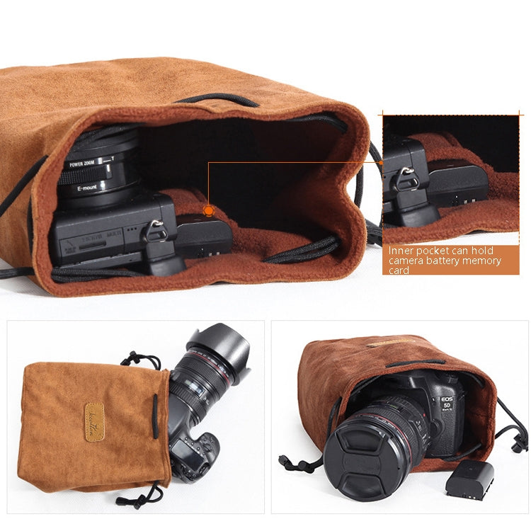 S.C.COTTON Liner Shockproof Digital Protection Portable SLR Lens Bag Micro Single Camera Bag Square Blue M - Lens Bag by S.C.COTTON | Online Shopping South Africa | PMC TechLife | Buy Now Pay Later Mobicred