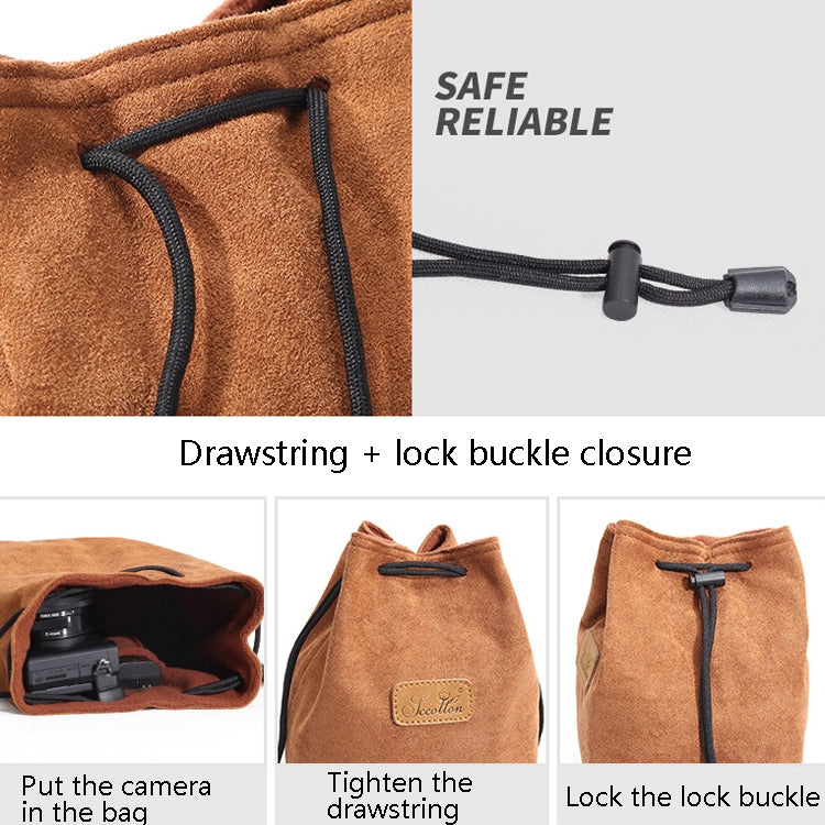 S.C.COTTON Liner Shockproof Digital Protection Portable SLR Lens Bag Micro Single Camera Bag Square Gray M - Lens Bag by S.C.COTTON | Online Shopping South Africa | PMC TechLife | Buy Now Pay Later Mobicred