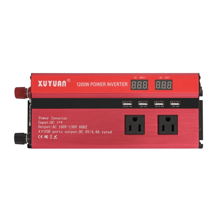 XUYUAN 1200W Car Inverter with Display Converter, US Plug, Specification: 24V to 110V -  by XUYUAN | Online Shopping South Africa | PMC Jewellery | Buy Now Pay Later Mobicred