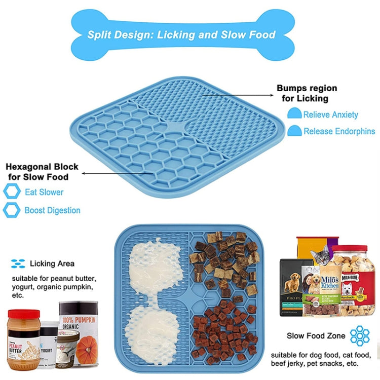 A012 Silicone Pet Sucker Licking Pad Anti-Choking Slow Food Bowl, Specification: Large(Blue) - Food Bowls by PMC Jewellery | Online Shopping South Africa | PMC Jewellery