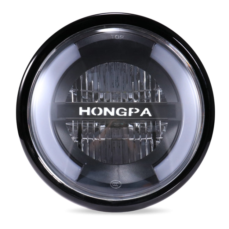 HONGPA Motorcycle Retro Headlights Modified Parts LED General Metal Headlights(Bright Black) - Headlights by PMC Jewellery | Online Shopping South Africa | PMC Jewellery | Buy Now Pay Later Mobicred