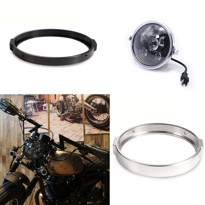 5.75 Inch Round Retro Headlight Ring Motorcycle Headlight Modification Parts(Silver) - Others by PMC Jewellery | Online Shopping South Africa | PMC Jewellery | Buy Now Pay Later Mobicred