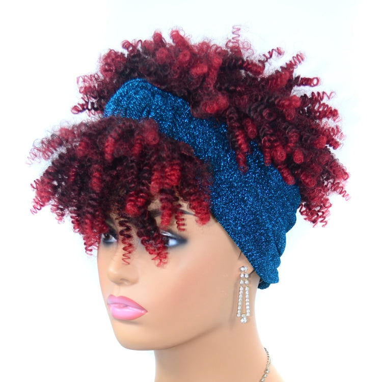 Headscarf Wig Black Gradient Small Curly Wig Explosive Headgear, Colour: 7.TJB0-4T30# - free shipping - PMC TechLife - Order now!