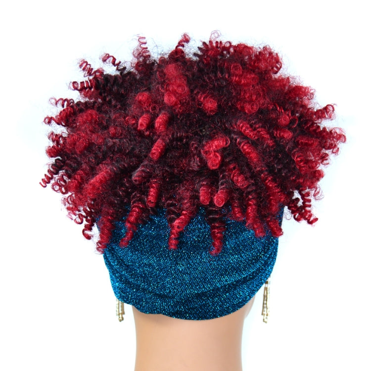 Headscarf Wig Black Gradient Small Curly Wig Explosive Headgear, Colour: 7.TJB0-4T30# - free shipping - PMC TechLife - Order now!