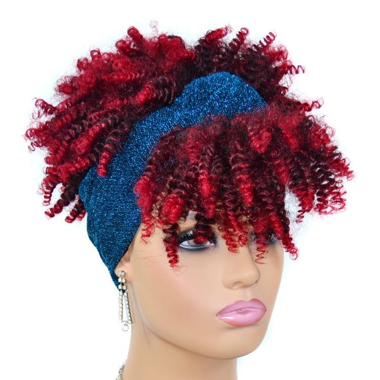 Headscarf Wig Black Gradient Small Curly Wig Explosive Headgear, Colour: 10.TJE3-1B# - free shipping - PMC TechLife - Order now!