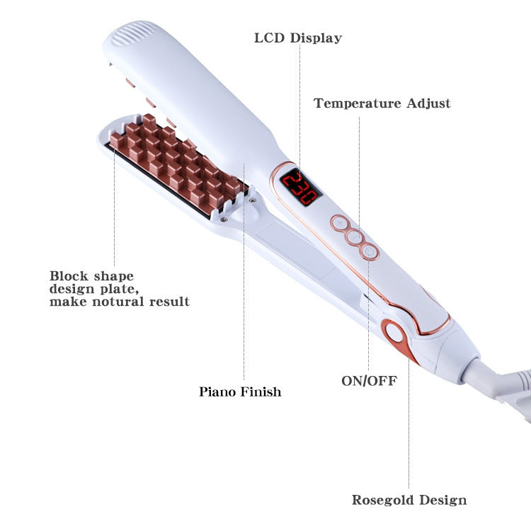 Multi-functional Long & Short Hair Styling Iron Ceramic Tourmaline Volumizing Hair Iron(White gold) - free shipping - PMC TechLife - Order now!
