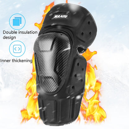 SULAITE Off-Road Motorcycle Windproof Warmth Drop-Proof Breathable Carbon Fiber Protective Gear, Specification: Knee Pads+Elbow Pads - Protective Gear by SULAITE | Online Shopping South Africa | PMC Jewellery | Buy Now Pay Later Mobicred