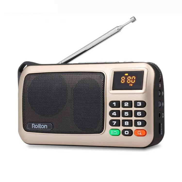 Rolton W405 Portable Mini FM Radio TF Card USB Receiver Music Player with LED Display(Gold) - Radio Player by Rolton | Online Shopping South Africa | PMC Jewellery | Buy Now Pay Later Mobicred