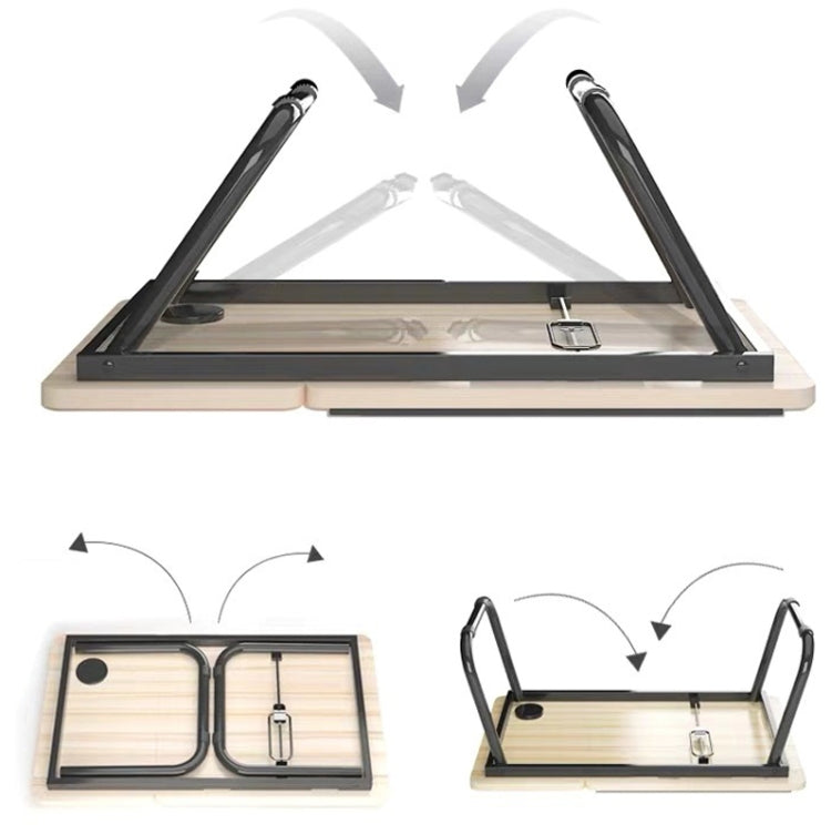 Bed Four-Speed Lifting Table Folding Laptop Desk  Adjustable Dormitory Lazy Table with Cup Holder, Size: 55x32x25cm(Aurora White) - free shipping - PMC Jewellery - Order now!
