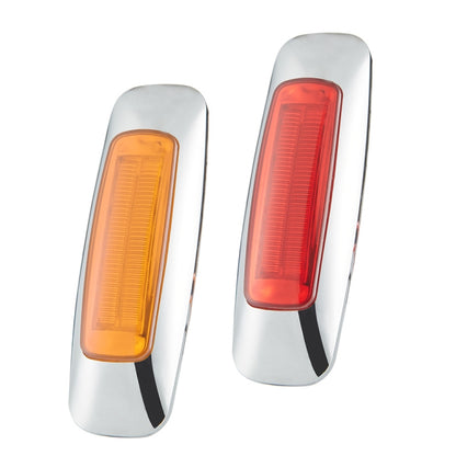 2 PCS 12/24V 8 LEDs Explosion Lightning Plating Edge Light Side Tail Light(Red) - Warning Lights by PMC Jewellery | Online Shopping South Africa | PMC Jewellery | Buy Now Pay Later Mobicred