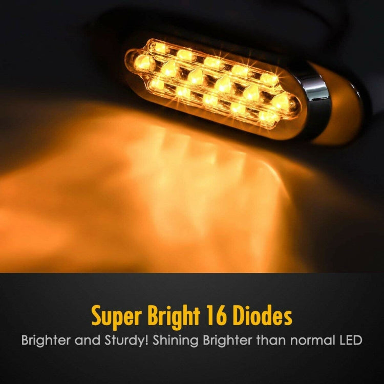 12-24V 16 LEDs Electroplating Side Lights Side Tail Lights Cargo Truck Modification Light, Colour: Yellow (High and Low Light 3 Lines) - Warning Lights by PMC TechLife | Online Shopping South Africa | PMC TechLife | Buy Now Pay Later Mobicred