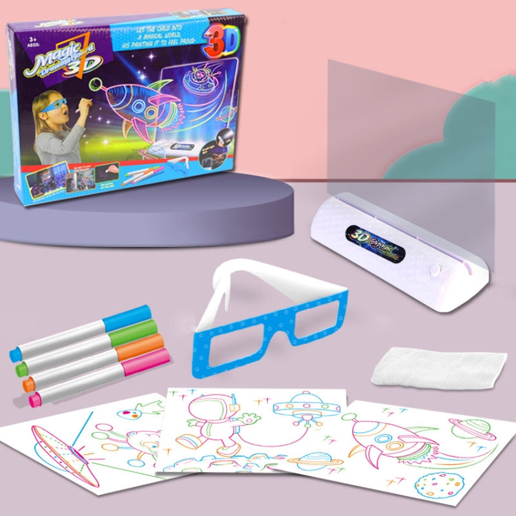 3D Fluorescent Drawing Board Magic Luminous Three-Dimensional Writing Board Graffiti Board Lighting Puzzle Children Drawing Board,Style: Medium  Drawing Board (Space Version) -  by PMC TechLife | Online Shopping South Africa | PMC TechLife | Buy Now Pay Later Mobicred