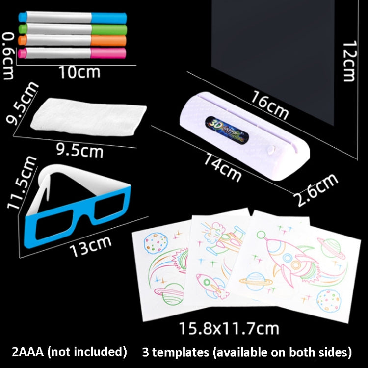 3D Fluorescent Drawing Board Magic Luminous Three-Dimensional Writing Board Graffiti Board Lighting Puzzle Children Drawing Board,Style: Medium  Drawing Board (Space Version) -  by PMC TechLife | Online Shopping South Africa | PMC TechLife | Buy Now Pay Later Mobicred