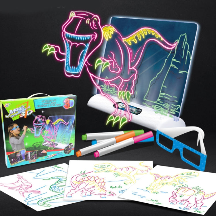 3D Fluorescent Drawing Board Magic Luminous Three-Dimensional Writing Board Graffiti Board Lighting Puzzle Children Drawing Board,Style: Large Drawing Board (Dinosaur Version) -  by PMC Jewellery | Online Shopping South Africa | PMC Jewellery | Buy Now Pay Later Mobicred