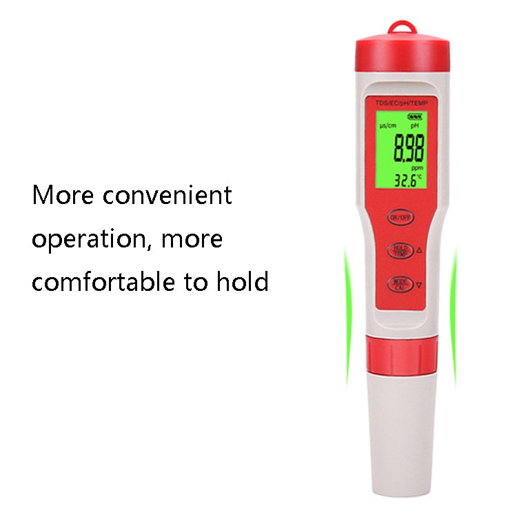 4-in-1 Portable PH/TDS/EC/TEMP Test Pen Multi-Function Water Quality Tester - PH & Moisture Meter by PMC Jewellery | Online Shopping South Africa | PMC Jewellery