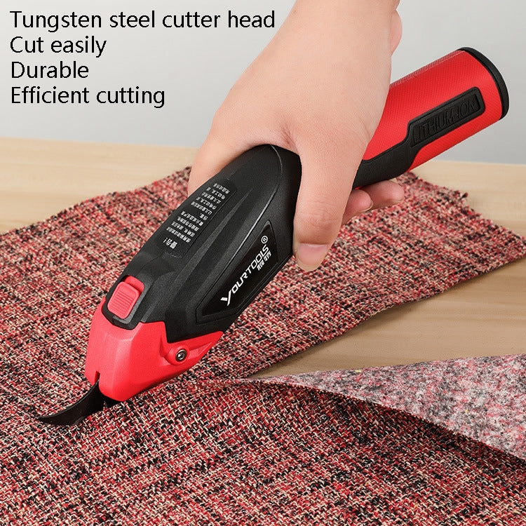 YOURTOOLS Y4005 12W Charging Version Tungsten Steel Electric Scissors Clothing Leather Carpet Trimming Scissors, Battery Capacity: 1500mAh (Red) - DIY Apparel Sewing by PMC Jewellery | Online Shopping South Africa | PMC Jewellery | Buy Now Pay Later Mobicred