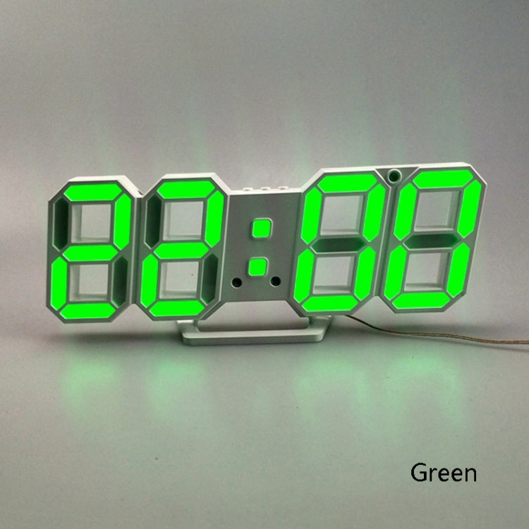 6609 3D Stereo LED Alarm Clock Living Room 3D Wall Clock, Colour: Green - Alarm Clocks by PMc TechLife | Online Shopping South Africa | PMc TechLife | Buy Now Pay Later Mobicred