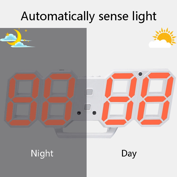 6609 3D Stereo LED Alarm Clock Living Room 3D Wall Clock, Colour: Black Frame Pink Light - Alarm Clocks by PMc TechLife | Online Shopping South Africa | PMc TechLife | Buy Now Pay Later Mobicred