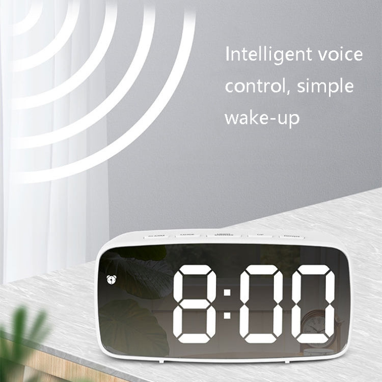 Mirror Bedside Alarm Clock Battery Plug-In Dual-Purpose LED Clock, Colour: Rectangular White Shell (Mirror White Light) - Alarm Clocks by PMc TechLife | Online Shopping South Africa | PMc TechLife | Buy Now Pay Later Mobicred