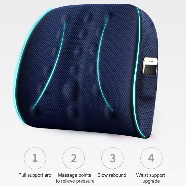 Lumbar Cushion Office Maternity Seat Cushion Car Lumbar Memory Foam Lumbar Pillow,Style: 3D Upgrade Core (Blue) - Cushions & Pillows by PMC Jewellery | Online Shopping South Africa | PMC Jewellery | Buy Now Pay Later Mobicred