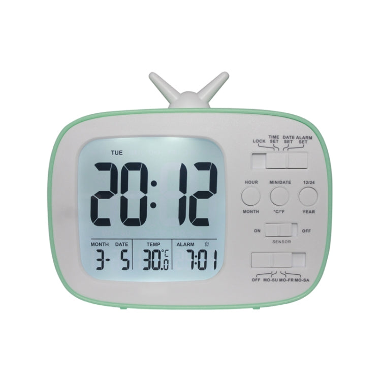 G179 Retro TV Alarm Clock Student Dormitory Bed Electronic Clock(Green English Version) - Novelty Clock by PMc TechLife | Online Shopping South Africa | PMc TechLife | Buy Now Pay Later Mobicred